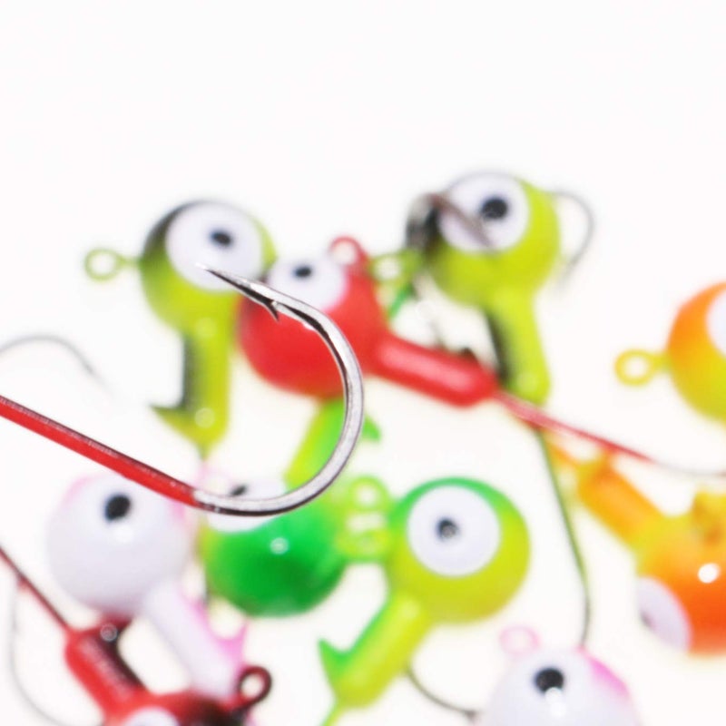 Temorah Fishing Lures Jig Heads,Ball Heads 1/32oz-1/2oz,Sharp Fishing Hooks for Freshwater or Saltwater (Assorted(Two-Tone), 1/2OZ 20PCS) - Image 4